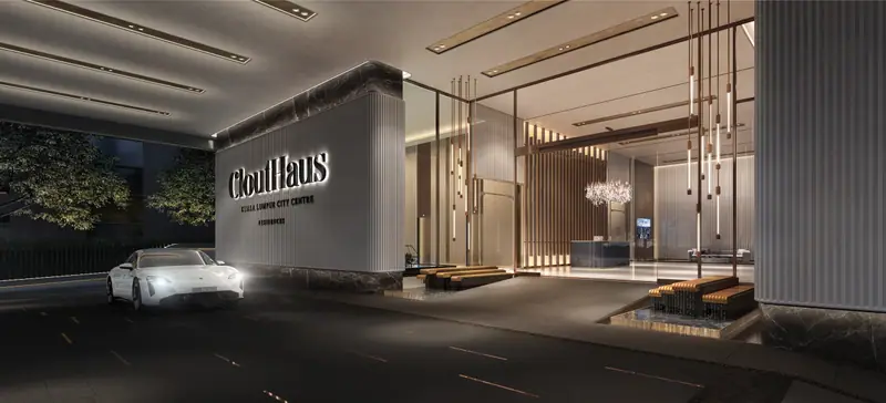 Area drop-off dan lobi utama CloutHaus