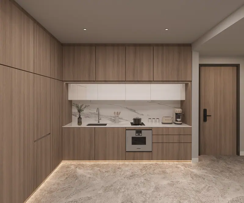 Dapur unit Type B dengan perlengkapan built-in