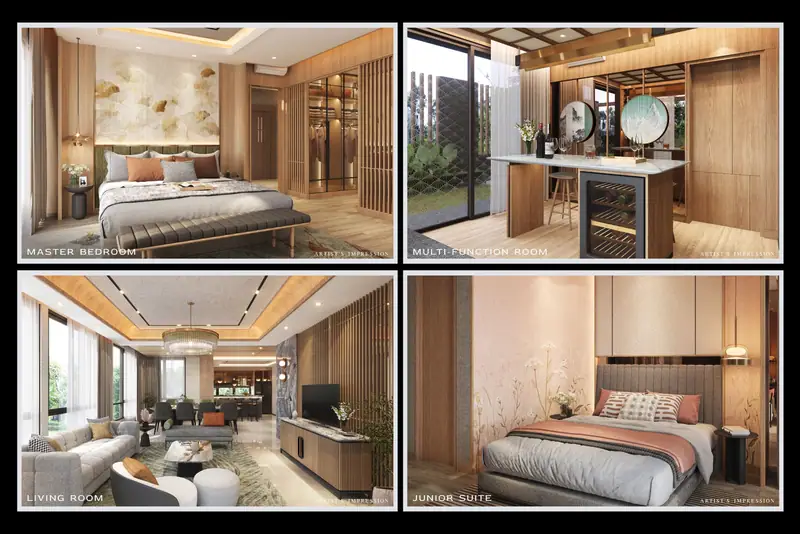 Interior kamar dan ruang keluarga rumah Wynyard