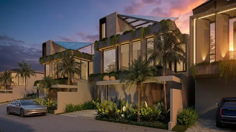Eksterior villa Balsa 3 kamar rooftop saat senja
