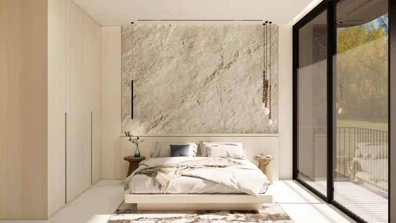 Kamar tidur dengan pencahayaan alami