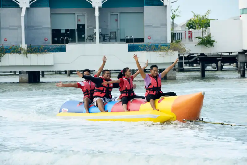 Banana boat rides at the resort beach