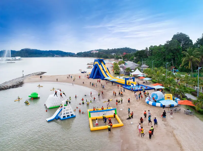 The water theme park at the Port Dickson resort