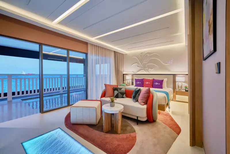 A Type A villa bedroom with the sea view