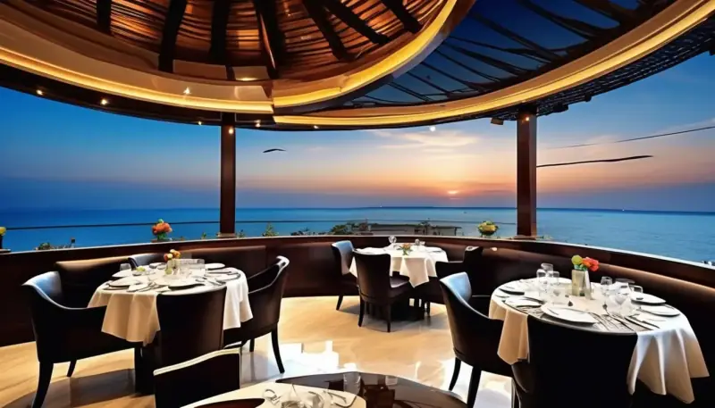 The Western restaurant facing the sea